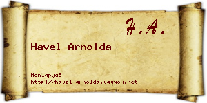 Havel Arnolda névjegykártya